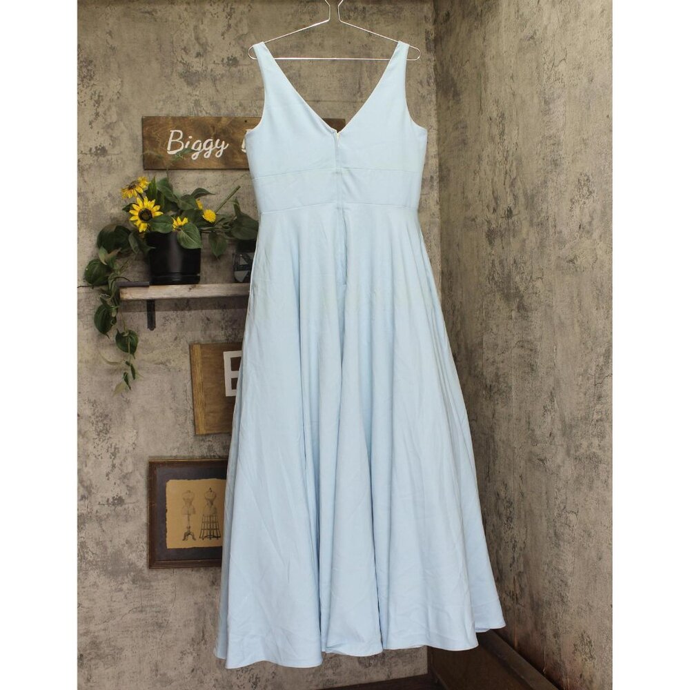 Ieena by Mac Duggal Womens Crepe A-Line Ball Gown Pockets Dress Powder Blue 12 - Picture 2 of 13